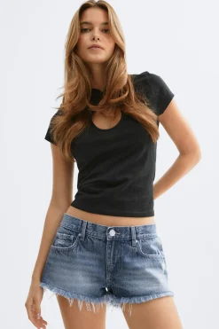 Glow low denim shorts - Blau - Dame - Gina Tricot