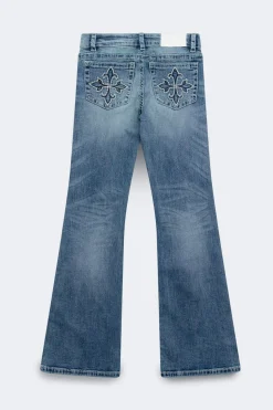 Glow rise flare petite jeans - Blau - Dame - Gina Tricot