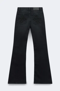 Glow rise flare petite jeans - Schwarz - Dame - Gina Tricot