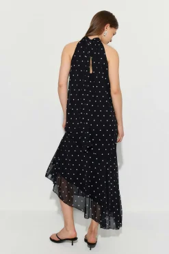 Halterneck asymmetric dress - Schwarz - Dame - Gina Tricot