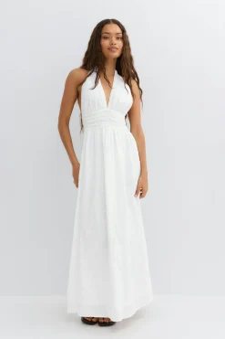 Halterneck dress - Weiß - Dame - Gina Tricot