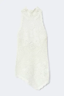 Halterneck knitted singlet - Weiß - Dame - Gina Tricot