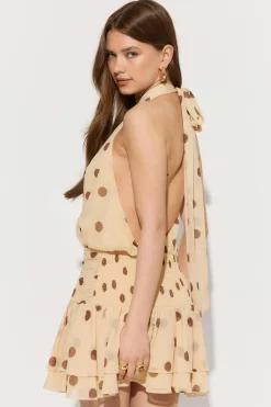 Halterneck mini dress - Gelb - Dame - Gina Tricot