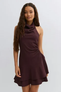 Halterneck mini dress - Lila - Dame - Gina Tricot