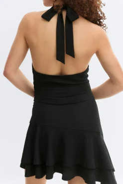 Halterneck mini dress - Schwarz - Dame - Gina Tricot