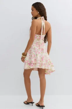 Halterneck mini dress - Weiß - Dame - Gina Tricot