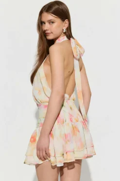 Halterneck mini dress - Weiß - Dame - Gina Tricot