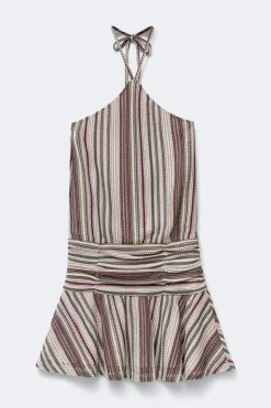 14+ halterneck striped dress - Grün - Gina Tricot