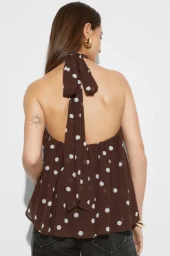 Halterneck top - Braun - Dame - Gina Tricot