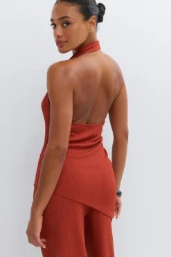 Halterneck top - Rot - Dame - Gina Tricot