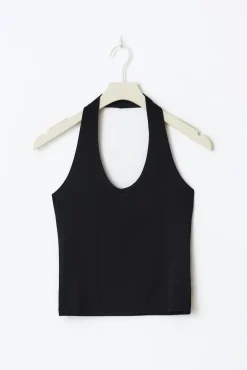 Halterneck top - Schwarz - Dame - Gina Tricot