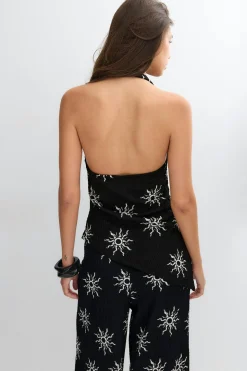 Halterneck top - Schwarz - Dame - Gina Tricot