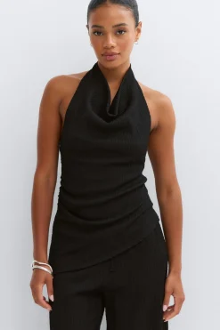 Halterneck top - Schwarz - Dame - Gina Tricot