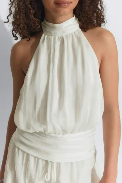 Halterneck top - Weiß - Dame - Gina Tricot
