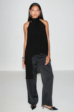Halterneck tunic top - Schwarz - Dame - Gina Tricot