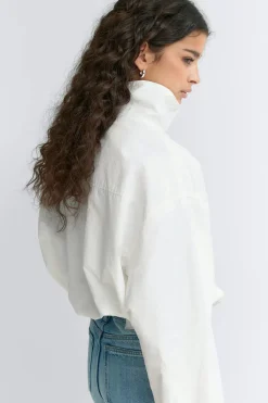 High neck sporty jacket - Weiß - Dame - Gina Tricot