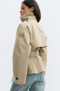 High neck trench jacket - Beige - Dame - Gina Tricot