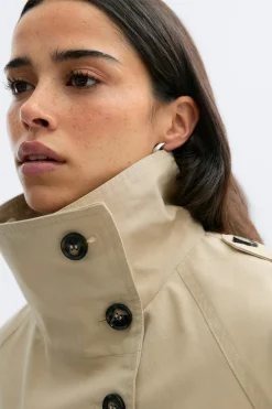 High neck trench jacket - Beige - Dame - Gina Tricot