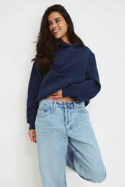 Iconic hoodie - Blau - Dame - Gina Tricot