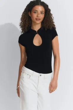 Keyhole top - Schwarz - Dame - Gina Tricot