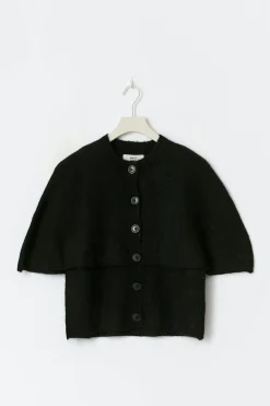 Knitted cape cardigan - Schwarz - Dame - Gina Tricot