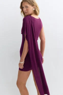 Knitted cape dress - Lila - Dame - Gina Tricot