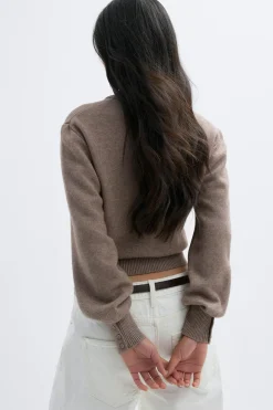 Knitted cardigan - Beige - Dame - Gina Tricot