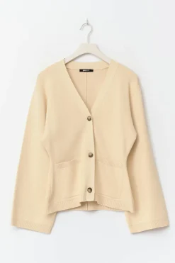 Knitted cotton cardigan - Gelb - Dame - Gina Tricot
