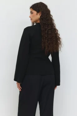 Knitted cotton cardigan - Schwarz - Dame - Gina Tricot