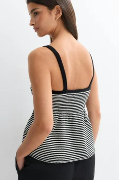 Knitted cotton singlet - Schwarz - Dame - Gina Tricot