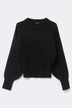 Knitted fitted sweater - Schwarz - Dame - Gina Tricot