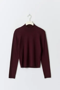 knitted long sleeve top - Rot - Dame - Gina Tricot