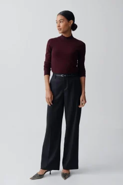 knitted long sleeve top - Rot - Dame - Gina Tricot