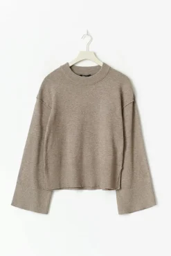 Knitted loungewear sweater - Beige - Dame - Gina Tricot