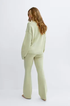 Knitted loungewear trousers - Grün - Dame - Gina Tricot