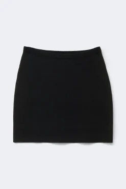 Knitted mini skirt - Schwarz - Dame - Gina Tricot