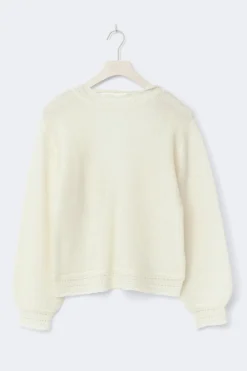 14+ knitted open back sweater - Weiß - Gina Tricot