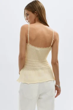 Knitted singlet - Gelb - Dame - Gina Tricot