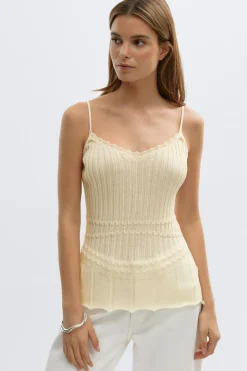 Knitted singlet - Gelb - Dame - Gina Tricot