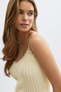 Knitted singlet - Gelb - Dame - Gina Tricot