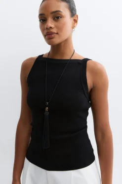 Knitted singlet - Schwarz - Dame - Gina Tricot