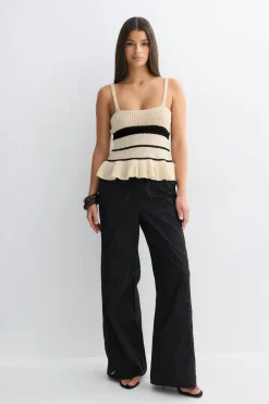 Knitted singlet - Schwarz - Dame - Gina Tricot