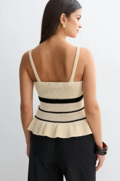 Knitted singlet - Schwarz - Dame - Gina Tricot