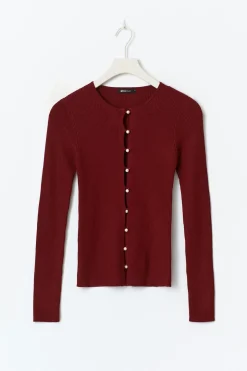 Knitted top - Rot - Dame - Gina Tricot