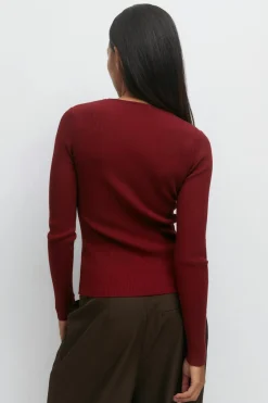 Knitted top - Rot - Dame - Gina Tricot