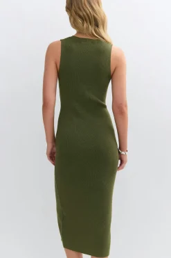 Knitted vest dress - Grün - Dame - Gina Tricot