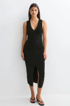 Knitted vest dress - Schwarz - Dame - Gina Tricot