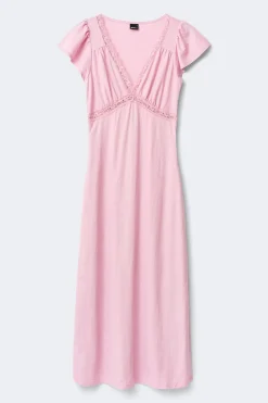 Lace detail midi dress - Rosa - Dame - Gina Tricot