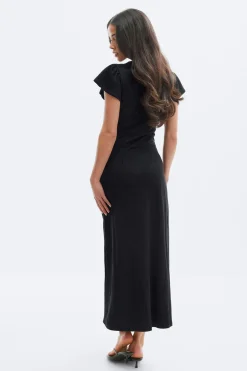 Lace detail midi dress - Schwarz - Dame - Gina Tricot