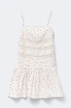 14+ lace detail mini dress - Weiß - Gina Tricot
